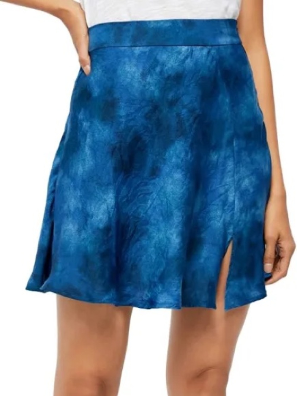 Free People Martine Flirt Blue Tie Dye Mini Skirt 4 Boho Y2K Grunge